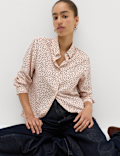Polka Dot Printed Collared Shirt