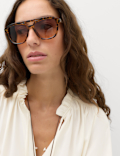 Tie Neck Blouson Sleeve Blouse