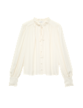 Tie Neck Blouson Sleeve Blouse