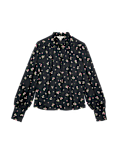 Floral Tie Neck Button Through Blouse