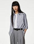 Cotton Rich Striped Relaxed Utility Shirt