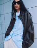 Pure Cotton Pie Crust Frill Neck Shirt