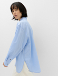 Pure Cotton Pie Crust Frill Neck Shirt