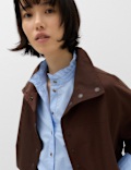 Pure Cotton Pie Crust Frill Neck Shirt