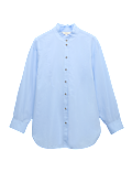 Pure Cotton Pie Crust Frill Neck Shirt