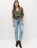 Polka Dot Collared Button Through Shirt