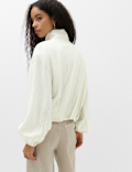Pinstripe Funnel Neck Shirt