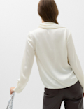 Satin Scarf Neck Blouse