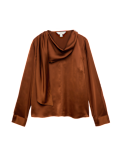 Satin Scarf Neck Blouse