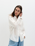 Lyocell Rich Checked Collared Oversized Shirt