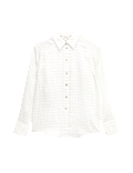 Lyocell Rich Checked Collared Oversized Shirt