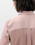 Satin Collared Button Through Shirt