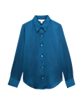 Satin Collared Button Through Shirt