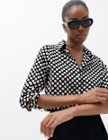 Polka Dot Collared Neck Shirt