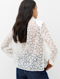 Lace High Neck Blouse with Cotton