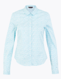 Cotton Floral Fitted Long Sleeve Shirt