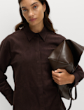 Suedette Collared Shirt