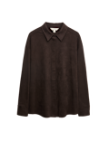 Suedette Collared Shirt