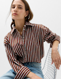 Pure Cotton Oversized Striped Shirt
