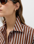 Pure Cotton Oversized Striped Shirt