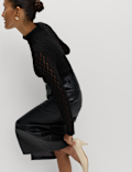 Cotton Blend Lace High Neck Top