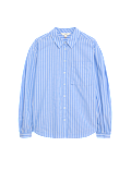 Pure Cotton Striped Boxy Shirt