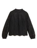 Lace High Neck Long Sleeve Top