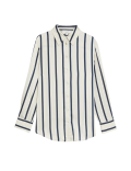Satin Striped Collared Button Through Shirt