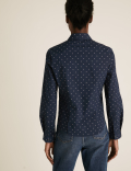 Geometric Fitted Long Sleeve Shirt