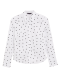 Cotton Polka Dot Fitted Long Sleeve Shirt