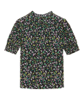Ditsy Floral High Neck Short Sleeve Top