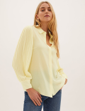 Collared Blouson Sleeve Blouse