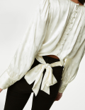 Satin Spotty Round Neck Blouse
