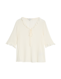V-Neck Frill Detail Blouse