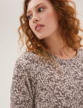 Spot Print Long Sleeve Top
