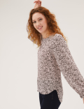 Spot Print Long Sleeve Top