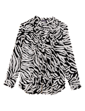 Animal Print Pintuck Popover Blouse