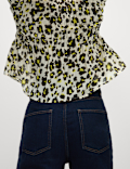 Shirred Tie Front Blouse