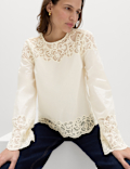Pure Cotton Embroidered Cutwork Top
