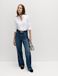 Cotton Rich Collared Fitted Shirt