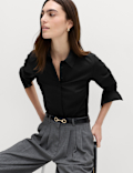 Cotton Rich Collared Fitted Shirt