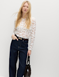 Lace Embroidered Floral Top