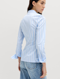 Cotton Rich Striped Collared Fitted Shirt
