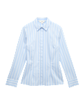 Cotton Rich Striped Collared Fitted Shirt