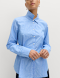 Pure Cotton Striped Button Detail Shirt