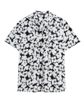 Floral V-Neck Pintuck Short Sleeve Blouse