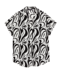 Satin Printed Popover Blouse