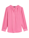 Round Neck Popover Blouse
