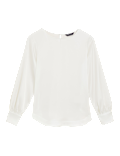 Satin Round Neck Long Sleeve Top