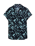 Printed Short Sleeve Popover Blouse